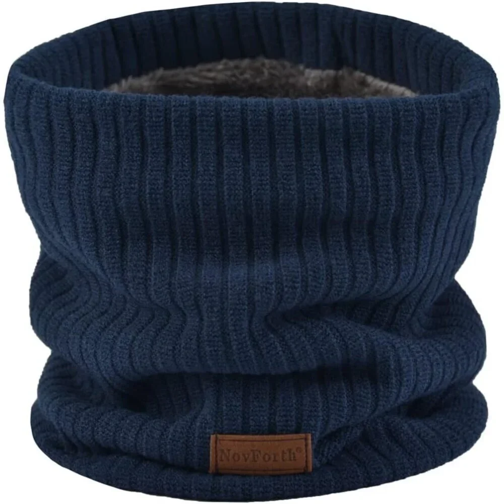 Men's Navy 1 Winter Ski Neck Gaiter Face Scarf Fleece Lined Windproof Scarves